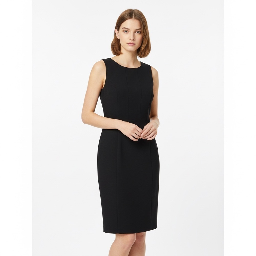 Nine West Little Black Shift Dress Size 8 | Sleeveless Sheath Work Business EUC